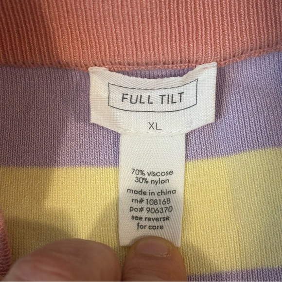 ❤️2/$15 or 3/$21❤️ Full Tilt Striped Light Knit Skirt, Size Extra Large - Picture 7 of 9